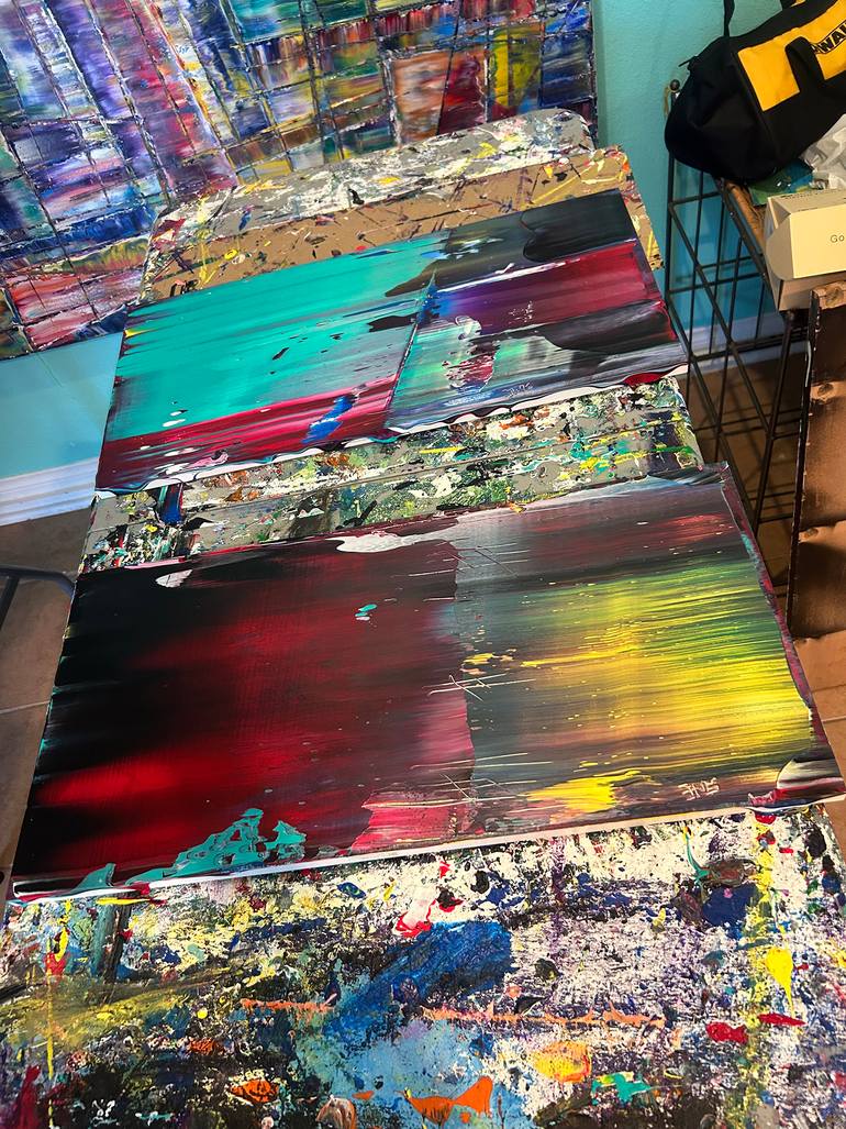 Original Abstract Expressionism Abstract Painting by Preston M Smith Pms