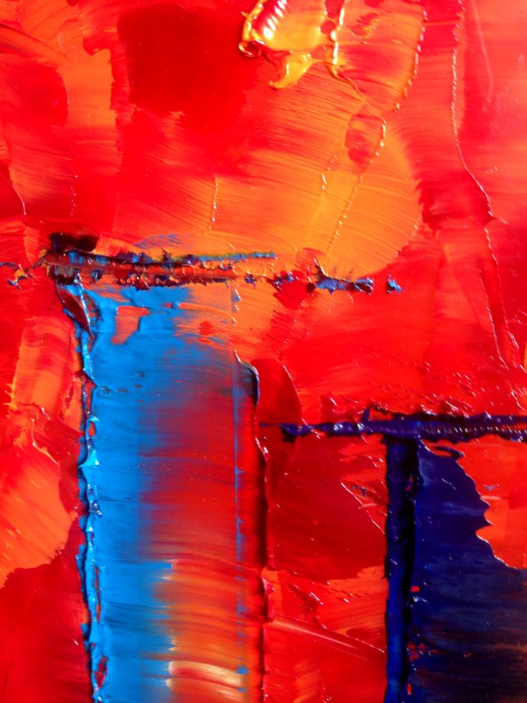 Original Abstract Cities Painting by Preston M Smith Pms
