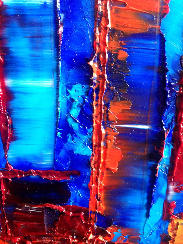 Original Abstract Cities Painting by Preston M Smith Pms