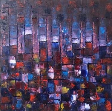 Print of Abstract Cities Paintings by Preston M Smith PMS