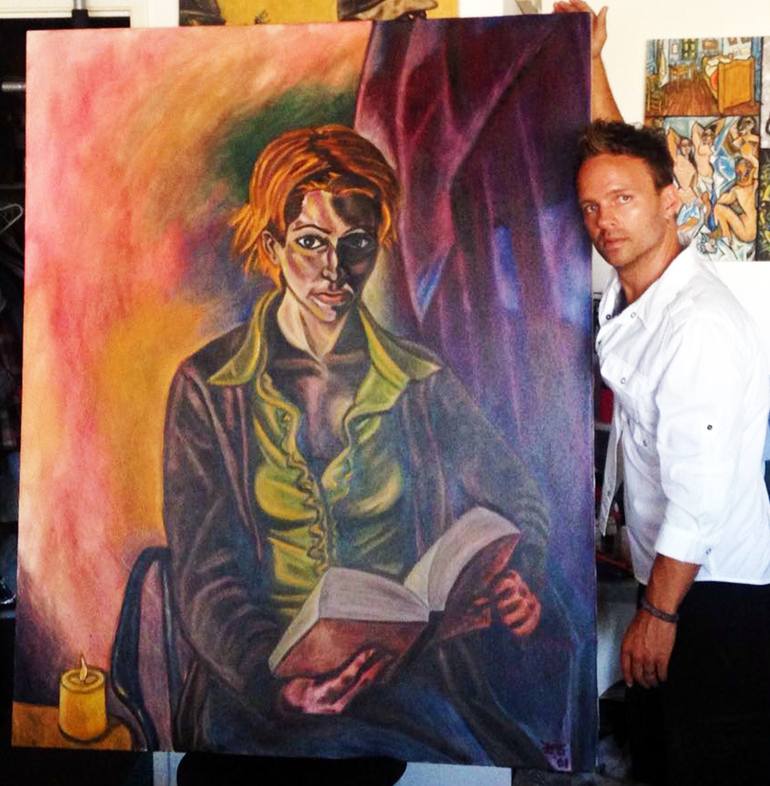 Original Fauvism People Painting by Preston M Smith Pms
