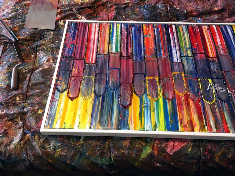 Original Abstract Patterns Painting by Preston M Smith Pms