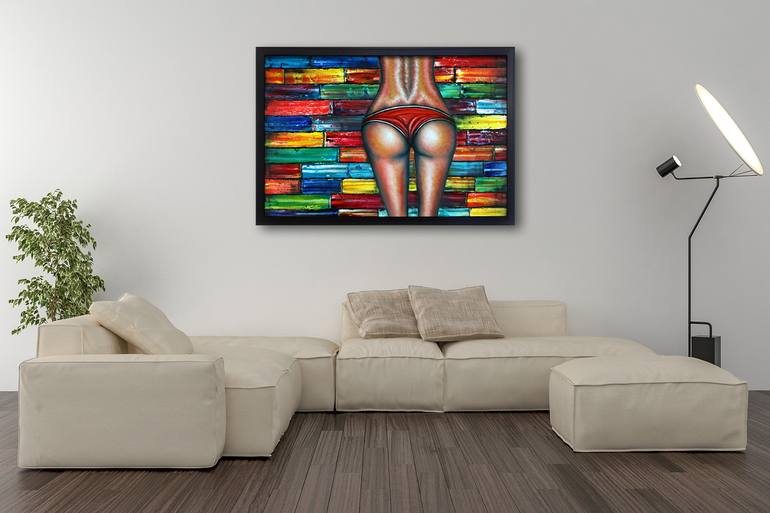 Original Abstract Erotic Painting by Preston M Smith PMS