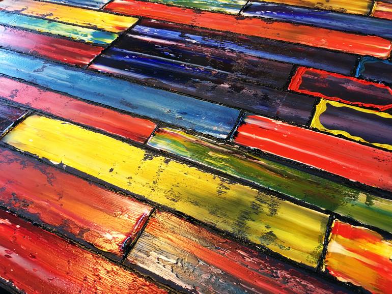 Original Abstract Patterns Painting by Preston M Smith Pms