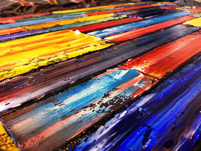 Original Abstract Patterns Painting by Preston M Smith Pms