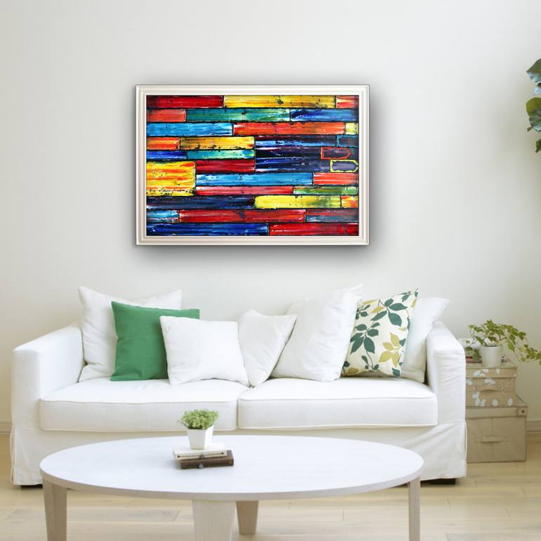 Original Abstract Patterns Painting by Preston M Smith Pms