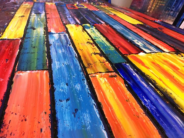 Original Abstract Patterns Painting by Preston M Smith Pms