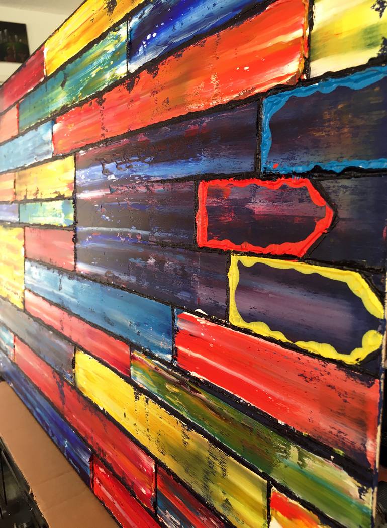 Original Abstract Patterns Painting by Preston M Smith Pms