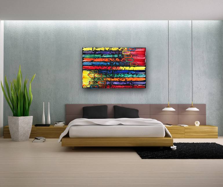 Original Abstract Expressionism Abstract Painting by Preston M Smith PMS