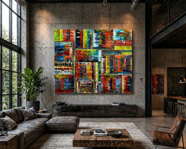 Original Abstract Expressionism Abstract Painting by Preston M Smith Pms