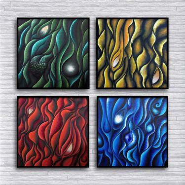 Original Abstract Paintings by Preston M Smith PMS