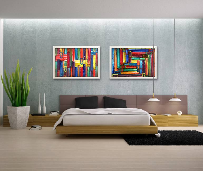 Original Geometric Painting by Preston M Smith PMS