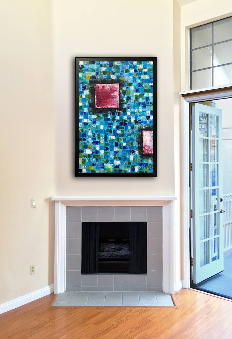 Original Abstract Geometric Painting by Preston M Smith PMS