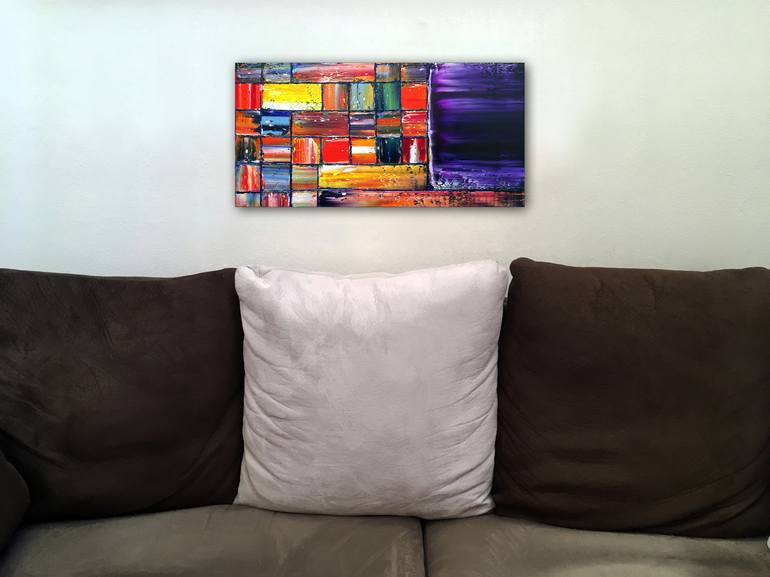 Original Abstract Geometric Painting by Preston M Smith PMS