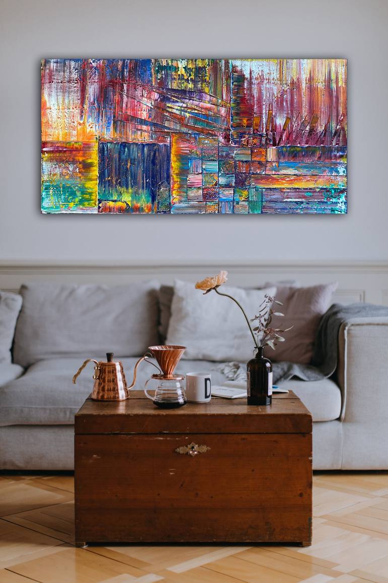 Original Abstract Expressionism Abstract Painting by Preston M Smith Pms