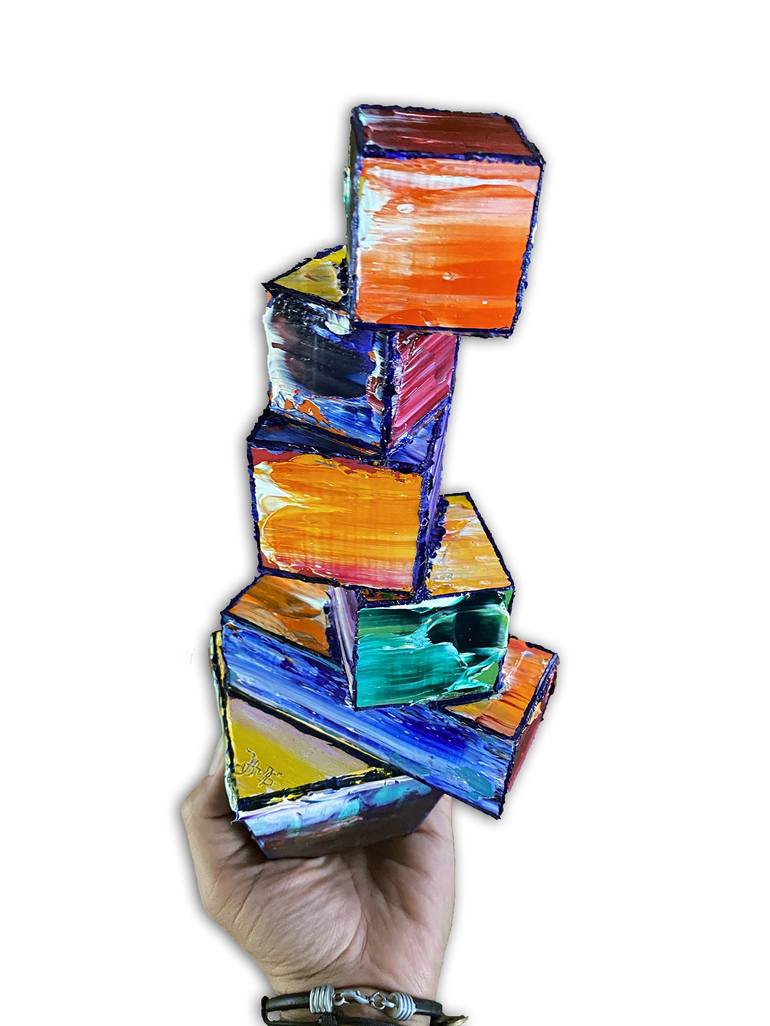 Original Abstract Geometric Sculpture by Preston M Smith Pms