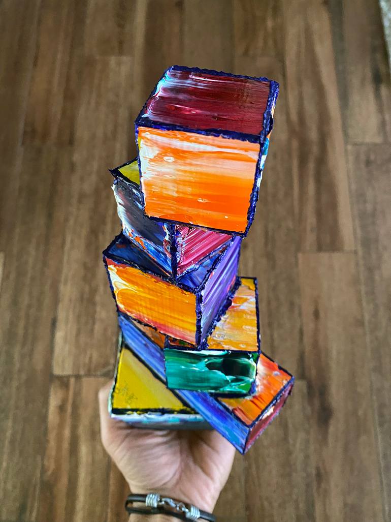 Original Abstract Geometric Sculpture by Preston M Smith Pms