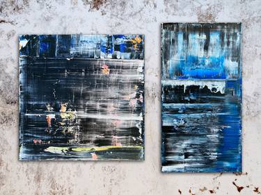 Black and Blue - Diptych thumb