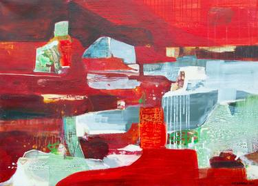 Original Abstract Architecture Paintings by Mona Birte Wichstad