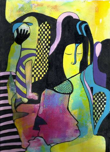 Print of Abstract People Paintings by Marie Montano