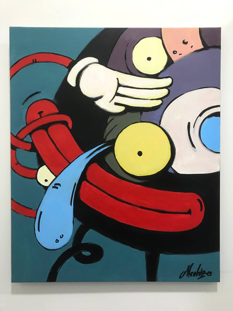 Original Abstract Cartoon Painting by Mestizo San