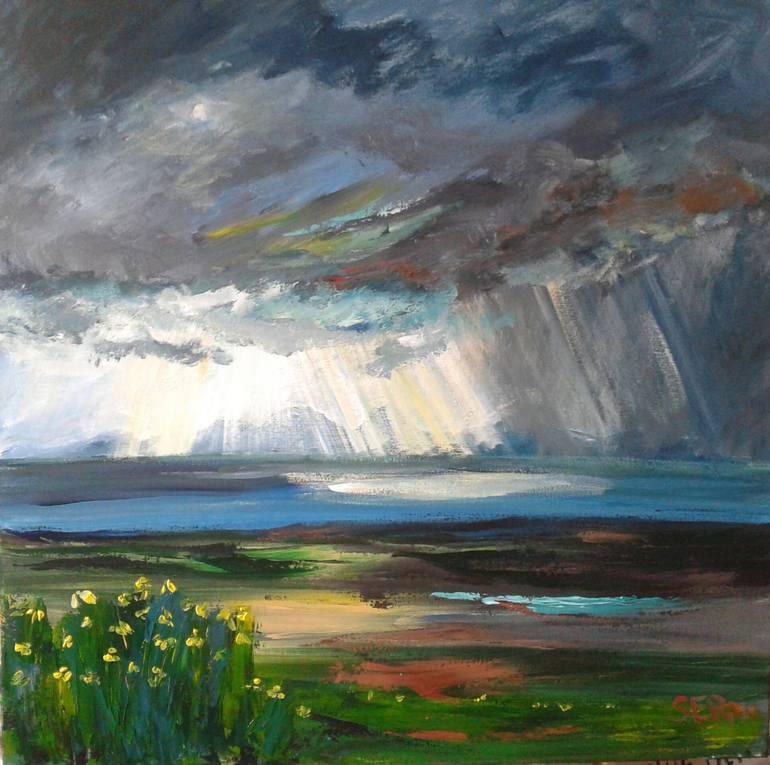 Storm Clouds and Light Painting by Sandra Ratcliffe | Saatchi Art