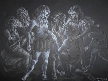 Print of Expressionism Classical mythology Drawings by Sarvenaz Keyhani