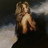 painting of beautiful nude woman at dusk by Ian Forrester