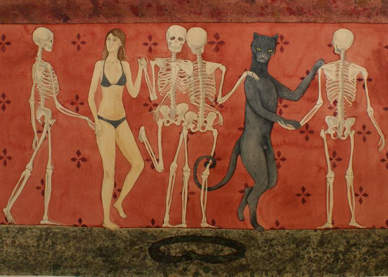 Danse Macabre Dance Of The Dead Painting By Monika Meglic Saatchi Art