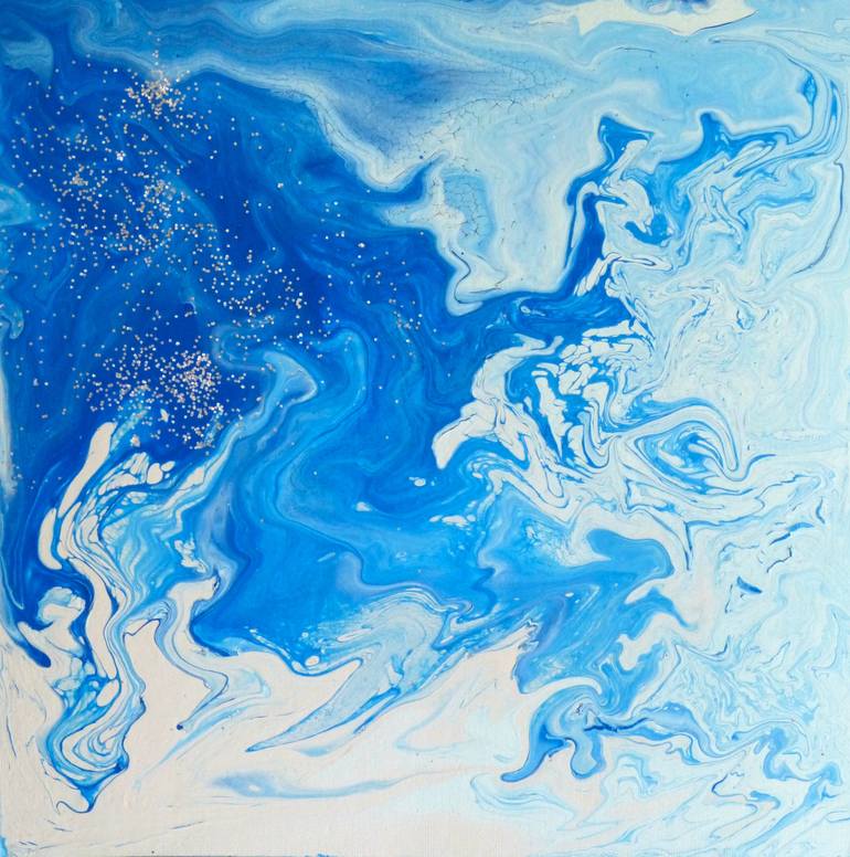 Fluid Blue 4 Painting by Jennifer Wiegand | Saatchi Art