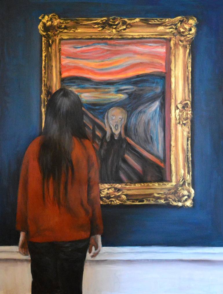 Watching The Scream ( artist Edvard Munch) Painting by Escha Van Den Bogerd | Saatchi Art