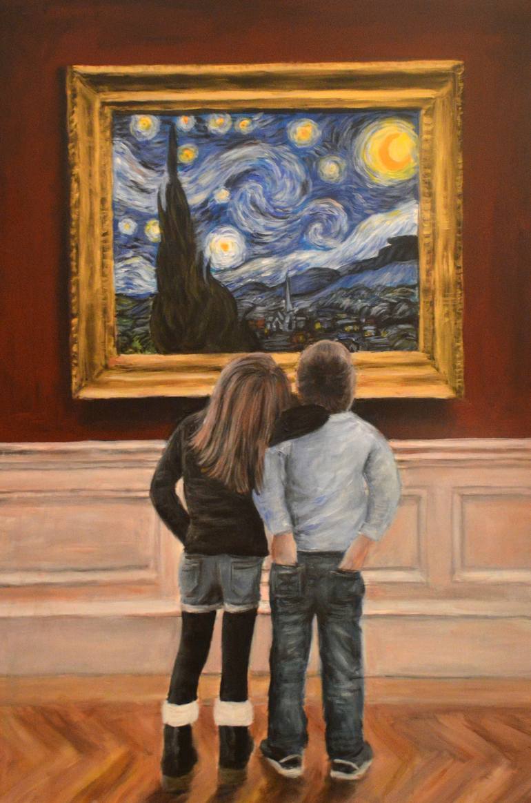 Watching Starry night ( Vincent van Gogh) Painting