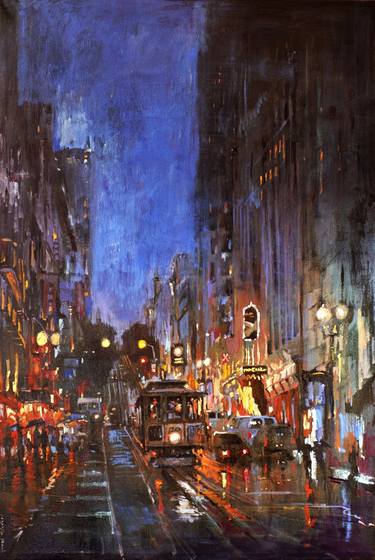 Original Impressionism Architecture Painting by Haya Vajra