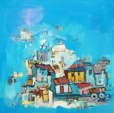 Original Abstract Expressionism Landscape Paintings by Haya Vajra