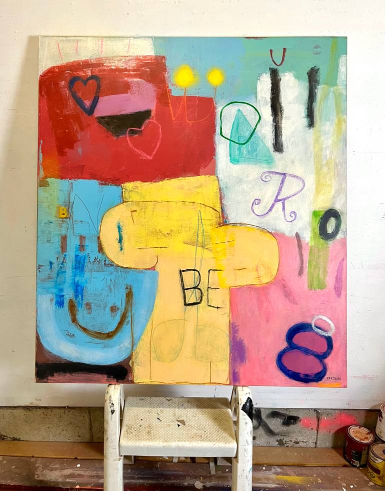 Original Abstract Expressionism Abstract Painting by Joejene C Santos