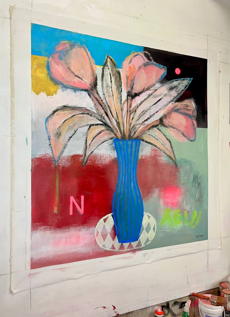 Original Abstract Expressionism Abstract Painting by Joejene C Santos