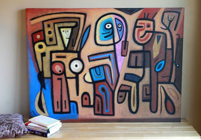 Original Abstract People Painting by Joejene C Santos