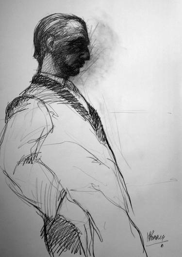 Original Portraiture Men Drawings by Manfred Koreck