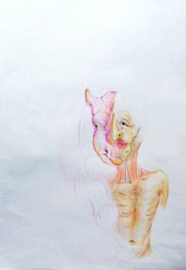 Print of Animal Drawings by Pink head