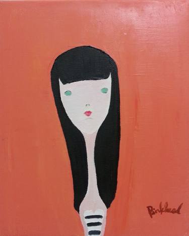 Original Women Painting by Pink head