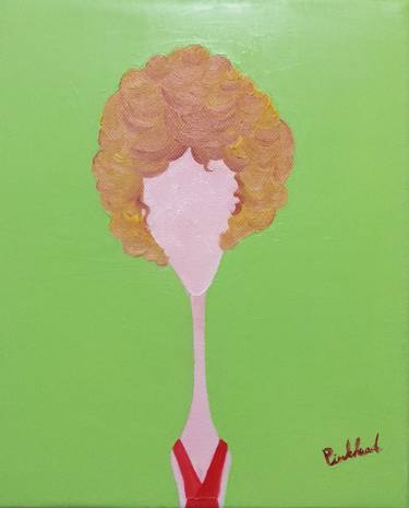 Original Women Painting by Pink head