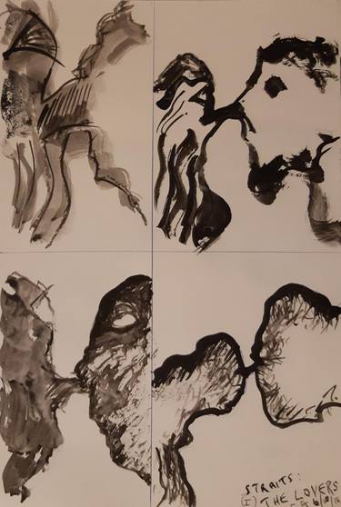 Original Abstract Expressionism Fantasy Drawings by Charles Gomila