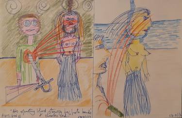 Original Abstract Expressionism World Culture Drawings by Charles Gomila