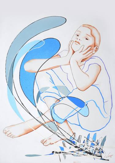 Print of Art Deco Children Paintings by Fernando Cezan