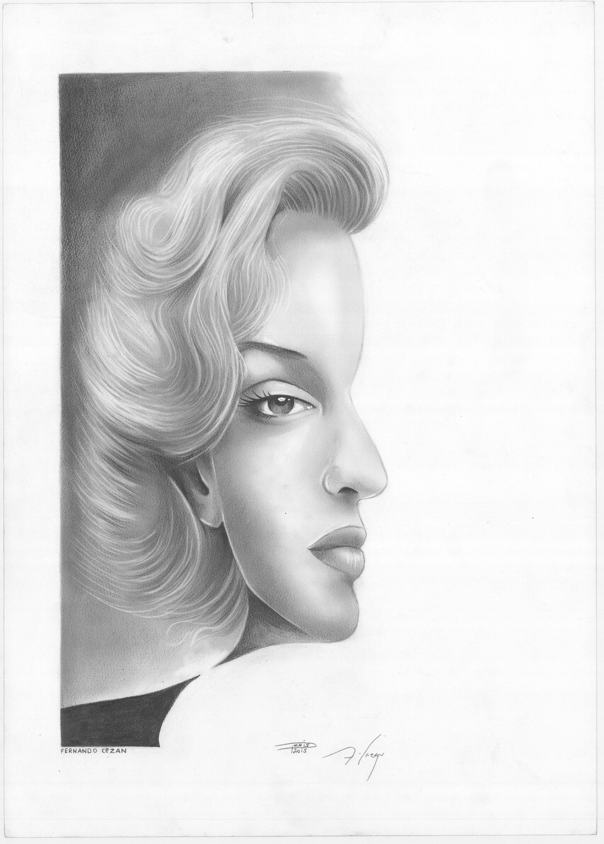 Marilyn Monroe Drawing by Fernando Cezan | Saatchi Art Uruguay, image size:1920x2682