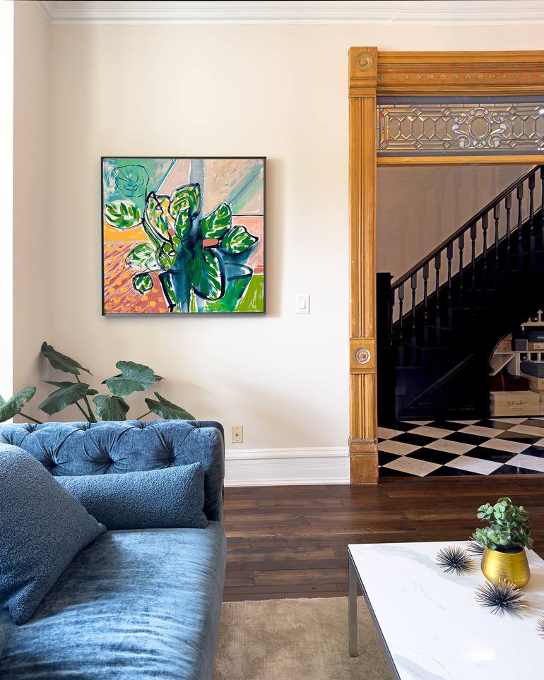 Original Abstract Botanic Painting by Pamela Staker
