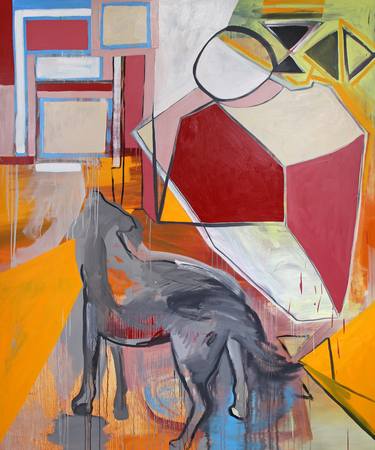 Original Abstract Dogs Paintings by Pamela Staker