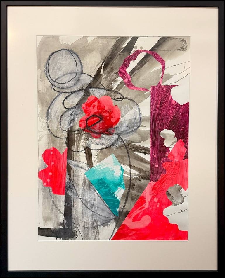Original Abstract Expressionism Abstract Collage by Pamela Staker