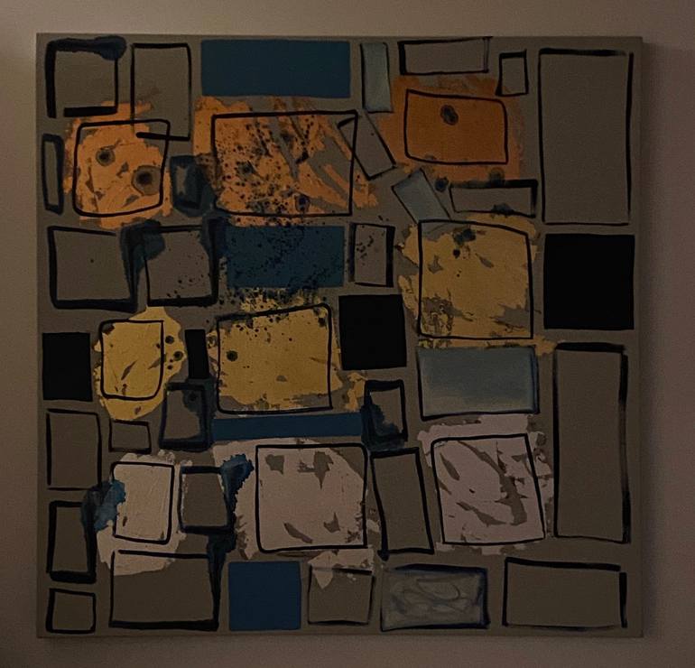 Original Abstract Geometric Painting by Pamela Staker