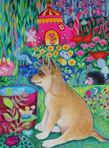 Original Dogs Paintings by Oxana ZAIKA